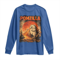 Pomzilla Dog Japanese Art Long Sleeve Shirt Retro Vintage Dog Lover Pomeranian Pom Monster Kaiju