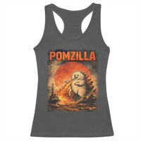 Pomzilla Dog Japanese Art Racerback Tank Top Retro Vintage Dog Lover Pomeranian Pom Monster Kaiju