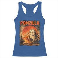 Pomzilla Dog Japanese Art Racerback Tank Top Retro Vintage Dog Lover Pomeranian Pom Monster Kaiju