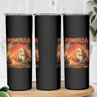 Pomzilla Dog Japanese Art Skinny Tumbler Retro Vintage Dog Lover Pomeranian Pom Monster Kaiju