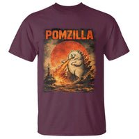 Pomzilla Dog Japanese Art T Shirt Retro Vintage Dog Lover Pomeranian Pom Monster Kaiju