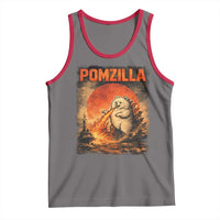 Pomzilla Dog Japanese Art Tank Top Retro Vintage Dog Lover Pomeranian Pom Monster Kaiju