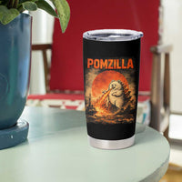 Pomzilla Dog Japanese Art Tumbler Cup Retro Vintage Dog Lover Pomeranian Pom Monster Kaiju