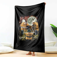 Hamster Deadlift Throw Blanket Funny Cute Rat Fitness Gym Weightlifting Meme