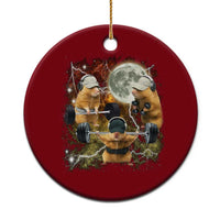 Hamster Deadlift Ceramic Ornament Funny Cute Rat Fitness Gym Weightlifting Meme