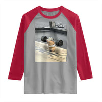 Hamster Gym Raglan Shirt Funny Rat Workout Weightlifting Pump Cover