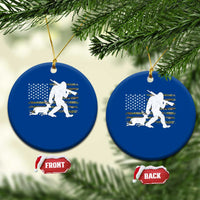 Bigfoot Camo Deer Hunting Ceramic Ornament Camo USA Flag Buck Season Sasquatch