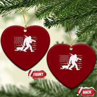 Bigfoot Camo Deer Hunting Ceramic Ornament Camo USA Flag Buck Season Sasquatch