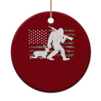 Bigfoot Camo Deer Hunting Ceramic Ornament Camo USA Flag Buck Season Sasquatch