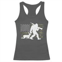 Bigfoot Camo Deer Hunting Racerback Tank Top Camo USA Flag Buck Season Sasquatch