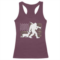 Bigfoot Camo Deer Hunting Racerback Tank Top Camo USA Flag Buck Season Sasquatch