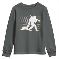 Bigfoot Camo Deer Hunting Youth Sweatshirt Camo USA Flag Buck Season Sasquatch