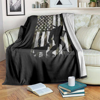 Bigfoot Deer Hunting Throw Blanket Camo US Flag Deer Elk Buck Hunting Hunter Dad