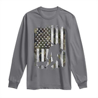 Bigfoot Deer Hunting Long Sleeve Shirt Camo US Flag Deer Elk Buck Hunting Hunter Dad