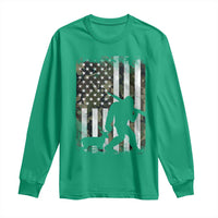 Bigfoot Deer Hunting Long Sleeve Shirt Camo US Flag Deer Elk Buck Hunting Hunter Dad