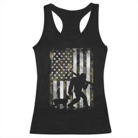 Bigfoot Deer Hunting Racerback Tank Top Camo US Flag Deer Elk Buck Hunting Hunter Dad