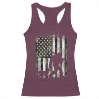 Bigfoot Deer Hunting Racerback Tank Top Camo US Flag Deer Elk Buck Hunting Hunter Dad