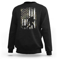 Bigfoot Deer Hunting Sweatshirt Camo US Flag Deer Elk Buck Hunting Hunter Dad