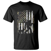 Bigfoot Deer Hunting T Shirt Camo US Flag Deer Elk Buck Hunting Hunter Dad