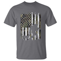 Bigfoot Deer Hunting T Shirt Camo US Flag Deer Elk Buck Hunting Hunter Dad