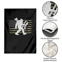 Bow Hunting Archer Bigfoot Garden Flag Sasquatch Camo US Flag Hunter Dad