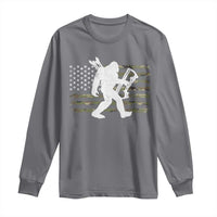 Bow Hunting Archer Bigfoot Long Sleeve Shirt Sasquatch Camo US Flag Hunter Dad
