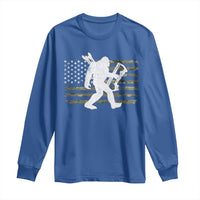 Bow Hunting Archer Bigfoot Long Sleeve Shirt Sasquatch Camo US Flag Hunter Dad