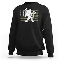 Bow Hunting Archer Bigfoot Sweatshirt Sasquatch Camo US Flag Hunter Dad