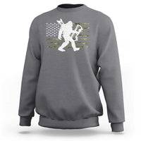 Bow Hunting Archer Bigfoot Sweatshirt Sasquatch Camo US Flag Hunter Dad