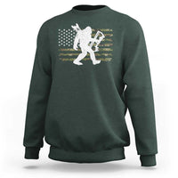 Bow Hunting Archer Bigfoot Sweatshirt Sasquatch Camo US Flag Hunter Dad