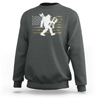 Bow Hunting Archer Bigfoot Sweatshirt Sasquatch Camo US Flag Hunter Dad