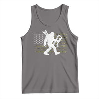 Bow Hunting Archer Bigfoot Tank Top Sasquatch Camo US Flag Hunter Dad