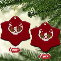 Bigfoot Gun Owner Ceramic Ornament Retro Deer Hunting Sasquatch Hunter Dad
