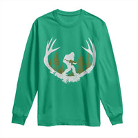 Bigfoot Gun Owner Long Sleeve Shirt Retro Deer Hunting Sasquatch Hunter Dad