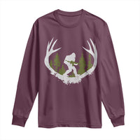 Bigfoot Gun Owner Long Sleeve Shirt Retro Deer Hunting Sasquatch Hunter Dad
