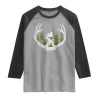 Bigfoot Gun Owner Raglan Shirt Retro Deer Hunting Sasquatch Hunter Dad