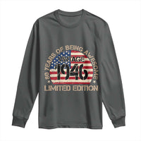 80th Birthday Long Sleeve Shirt Vintage 1946 80 Year Old Birthday USA Flag