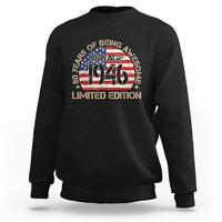 80th Birthday Sweatshirt Vintage 1946 80 Year Old Birthday USA Flag