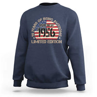 70th Birthday Sweatshirt Vintage 1956 70 Year Old Birthday USA Flag