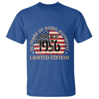 70th Birthday T Shirt Vintage 1956 70 Year Old Birthday USA Flag