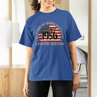 70th Birthday T Shirt For Women Vintage 1956 70 Year Old Birthday USA Flag