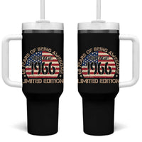 60th Birthday Tumbler With Handle Vintage 1966 60 Year Old Birthday USA Flag
