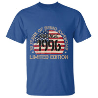 30th Birthday T Shirt Vintage 1996 30 Year Old Birthday USA Flag