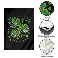 Four Leaf Clover Christian Garden Flag Irish Lucky Shamrock Faith Hope Love Religious