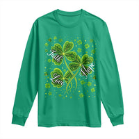 Four Leaf Clover Christian Long Sleeve Shirt Irish Lucky Shamrock Faith Hope Love Religious