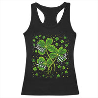 Four Leaf Clover Christian Racerback Tank Top Irish Lucky Shamrock Faith Hope Love Religious