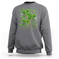 Four Leaf Clover Christian Sweatshirt Irish Lucky Shamrock Faith Hope Love Religious