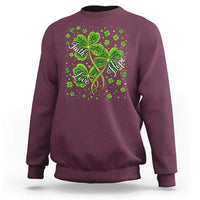 Four Leaf Clover Christian Sweatshirt Irish Lucky Shamrock Faith Hope Love Religious