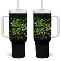 Four Leaf Clover Christian Tumbler With Handle Irish Lucky Shamrock Faith Hope Love Religious
