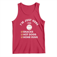 Funny Baseball Food Fans Tank Top Im Just Here for The Snacks Hot Dog